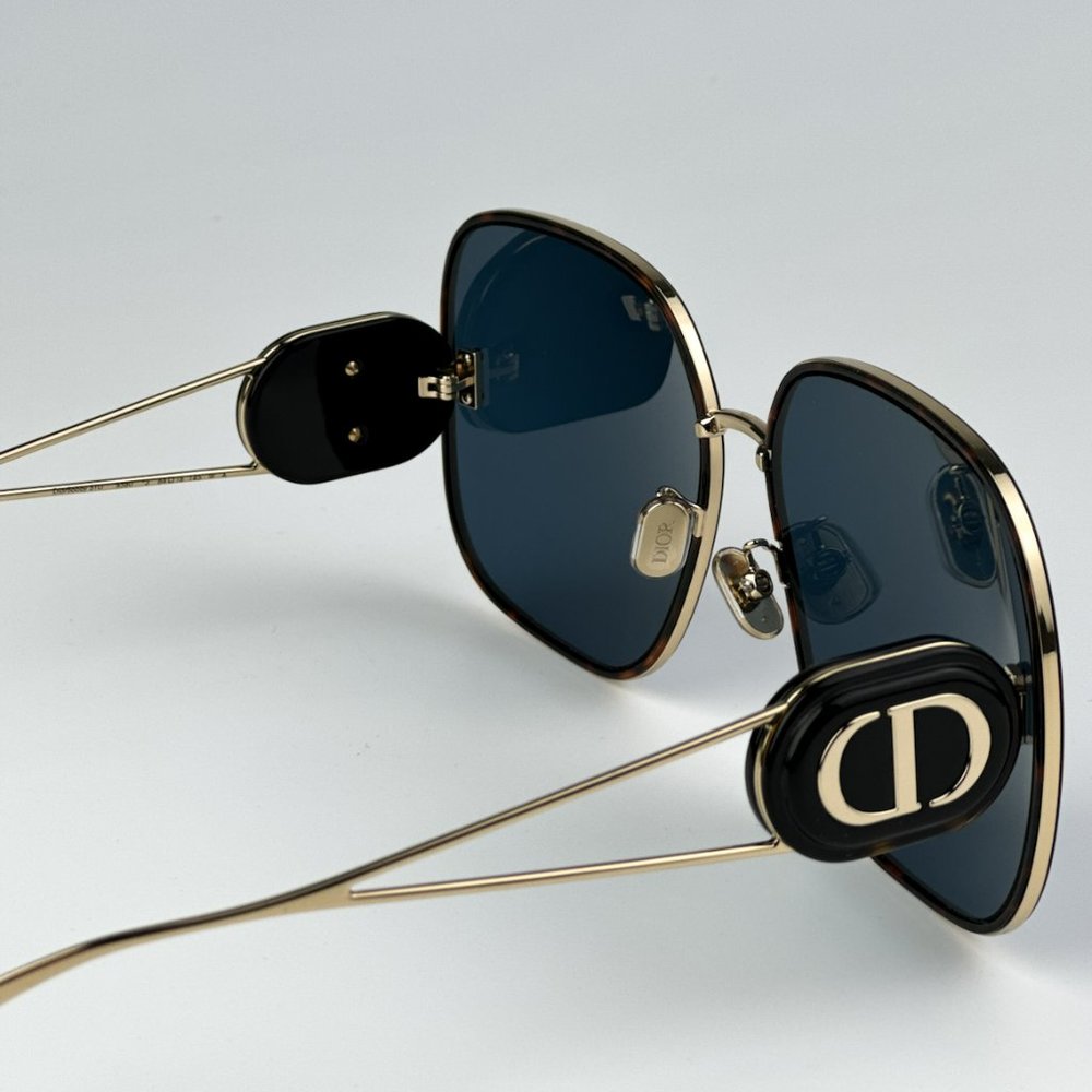 Dior DIORBOBBY S1U B5B0 BRAND NEW Sunglasses Gold Havana Blue Women Oversized - Picture 13 of 14